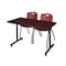 Kobe Rectangle Tables > Training Tables > Kobe Training Table & Chair Sets, 48 W, 30 L, 29 H, Mahogany MKTRCT4830MH47BY - alternate 1